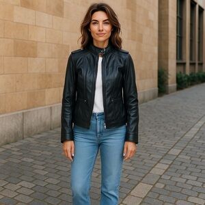 JEMEZPIN Moto Jacket Size S Detailed Seams Excellent Condition